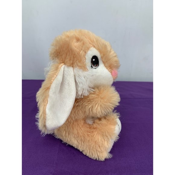 Dan Dee 8” Tan and White Bunny caramel bow. Embroidered eyes flocked nose - Picture 5 of 10